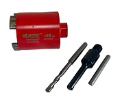 Коронка алмазная сегментная (подрозетник) 68мм, в сборе "Стандарт" (KL0145-68/62) KLASSE