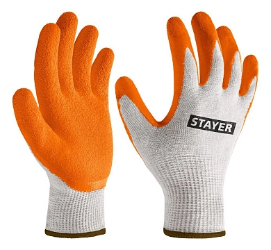 Перчатки х/б, с рельефным латексным покрытием, противоскользящие L-XL ULTRA (11403-XL) STAYER