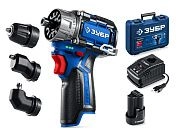 Дрель-шуруповерт модульная,кейс,12В, 45Нм, 1 АКБ тип Т7 2 А·ч,КОМБИ#2.BRUSHLESS,Проф(DB-125-21) ЗУБР
