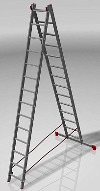 Лестница алюм. 2-х секц. 606/1055см 2х23ступ., 34,4кг Новая высота NV 322, (3220223), проф.,