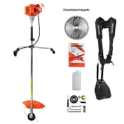 Мотокоса SKIPER GTP2101 (2.1 кВт, autocut25, диск 40Т, двуплечный ремень, лёгк. старт), SKIPER