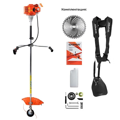 Мотокоса SKIPER GTP2101 (2.1 кВт, autocut25, диск 40Т, двуплечный ремень, лёгк. старт), SKIPER