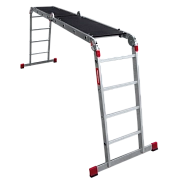 Лестница-трансформер алюм. широкая с помостом NV3330 (4х4 ступ. 146/556см, 18.9кг) Новая Высота