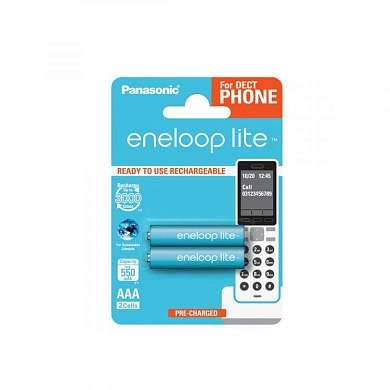 Аккум. PANASONIC R03 (AAA) eneloop DECT Lite Ni-MH  550mAh предзаряженный бл/2