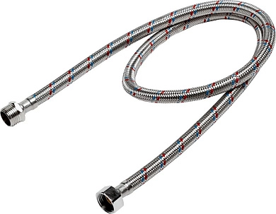 Подводка гибкая для воды, оплетка из нержавеющей стали, г/ш 1/2" - 1м (51005-G/S-100) ЗУБР