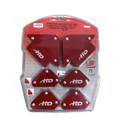 Фиксаторы магнитные для сварочных рабор 45-135 градусов (набор 6шт) (HD-08678) H-D