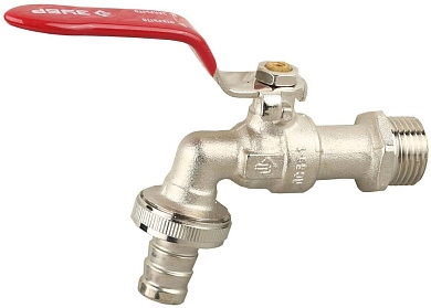 Кран шаровой водоразборный, латунный с никелированным покрытием, 3/4"-1/2" (51216-3/4-1/2) ЗУБР