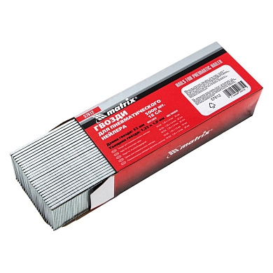 Гвозди для пнев. нейлера, длина - 32 мм, ширина - 1,25 мм, толщина - 1 мм, 5000 шт (57612) MATRIX