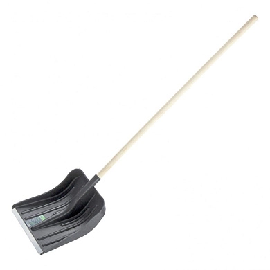 Лопата снеговая пластиковая, 360*405*1550мм, деревянный черенок в/с (61566) СИБРТЕХ