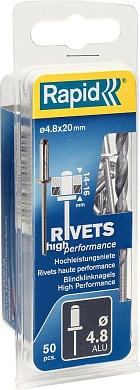 Заклепка вытяжная алюминий/сталь DIN 7337 Ø 4.8x20мм, 50шт. (5000391) RAPID