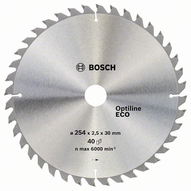 Диск пильный 254х30х3.2х40 Optiline Wood Eco (2 608 641 795) BOSCH