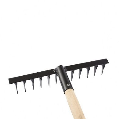 Грабли стальные, 300х1300 мм, 12 витых зубьев, деревянный черенок (61744) СИБРТЕХ