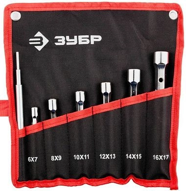 Набор ключей торцовых двухсторон. 6-17мм, вороток, 7пр., Cr-V (27190-H7) ЗУБР