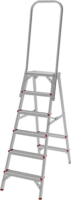Лестница-стремянка алюм. профес. с дугой и площадкой NV3136 (6 ступ. 131/218см, 8.2кг) Новая высота