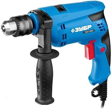 Дрель ударная ЗДУ-580 ЭРМ2 (580 Вт, до 13 мм в бет., 1 скор., патрон ЗВП, кор.) ЗУБР