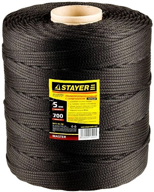 Шнур STAYER "MASTER" хозяйственно-бытовой, полипропиленовый, вязанный, с сердечником, черный, d 5, к