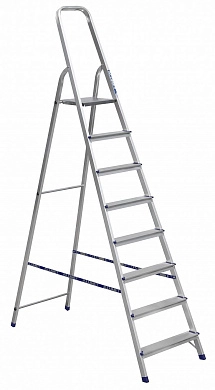 Лестница-стремянка алюм. одностор. бытовая АМ (8 ступ. 166/244см, 6.0кг) АЛЮМЕТ