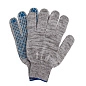 Перчатки х/б, серые, ПВХ покрытие "Точка", 10 класс, серый меланж, 6 нитей (67815) фото5