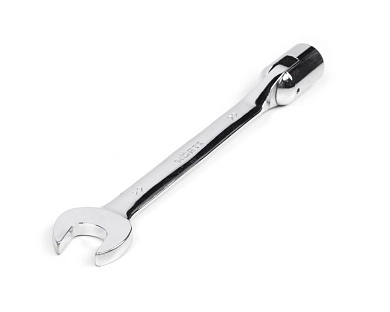Ключ комбинированный торцевой шарнирный удлиненный, 22х22мм, хром. (121260) HORTZ