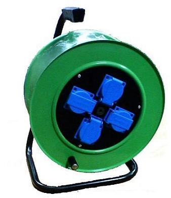 Удлинитель на катушке 40м (КГ 3х2.5мм2, 3,5кВт/16А, IP44, 4 р., 220В, мет.кат) УХ-14