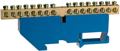 Шина нулевая на DIN-изоляторе, макс. ток 100А, 5,2мм, 16 полюсов (49807-16) СВЕТОЗАР