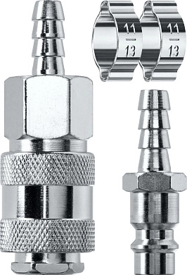 Штуцер елочка, рапид муфт +рапид штуцер-штуцер елочк-8мм, обжимные хом+8мм (06599-08-H) KRAFTOOL