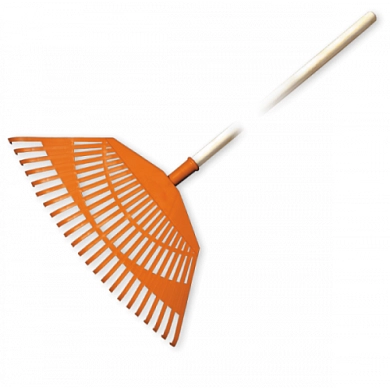 Грабли веерные пластмассовые  550мм 23 зубца с деревянным черенком (KT-CX23H) BRADAS