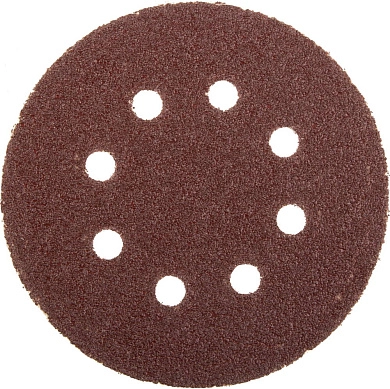 Круг из абразивной бумаги на велкро основе, 8 отв., P40, 125мм, велкро осн., 5 шт. "PROFI" (3580-125