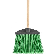 Метла полипропиленовая, 345х200х1420мм, веерная распушенная, дерев. черенок (63230) СИБРТЕХ