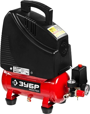 Компрессор воздушный безмасляный, 180 л/мин, 6 л, 1100 Вт, (ЗКП-180-6-1.1) ЗУБР