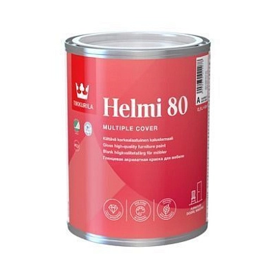 Краска акрилатная TIKKURILA Helmi 80 глянцевая, белая, БАЗА А 2.7 л