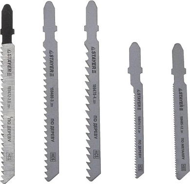 Набор STAYER "STANDARD" Полотна "ХОББИ №1" для эл. лобзика, по металлу, T-хвост., 5шт