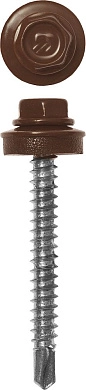 Саморез кровельный для дер. обр. Ø 35x4.8мм RAL 8017 коричневый 380шт. (4-300315-48-035-8017) ЗУБР