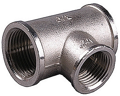 Тройник переходной, никелированная латунь, г/г/г, 1"-1/2"-1" (51060-1-1/2-1) GENERAL FITTINGS