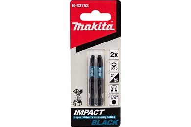 Бита PZ2  L= 50 мм, ударная, 1/4", 2 шт. "Impact Black" (B-63753) MAKITA