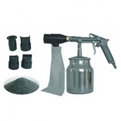 Пистолет пескоструйный с бачком, пылесборником + насадки + песок 2000гр. (HD-1052) H-D