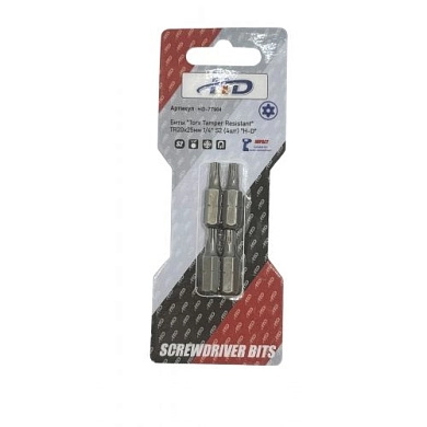 Биты "Torx Tamper Resistant" TR20x25мм 1/4" S2 (4шт) (HD-77904) H-D