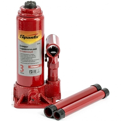 Домкрат гидравлический бутылочный, 3т, h подъема 180-320мм, Compact (50332) SPARTA