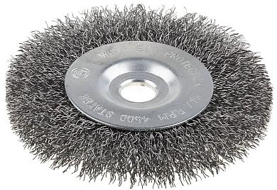 Щетка STAYER дисковая для точильно-шлифовального станка, витая сталь 0,3мм, 175/12,7/16мм