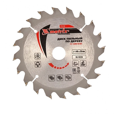 Диск пильный 140х16/20х20T по дереву (73210) MATRIX