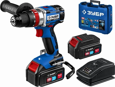 Дрель-шуруповерт ударная аккум. DBS-201-42 (20.0 В, 2акк. х 4.0 А/ч Li-Ion, 70 Нм,чем.) "Проф." ЗУБР