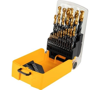 Набор сверл по металлу 1.0-13.0 мм, HSS-TIN, 25 шт. (72323) Denzel