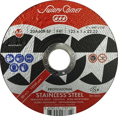 Круг отрезной 125х1.0х22.23 мм для нерж. стали (370834) SWATYCOMET