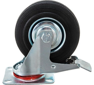 Колесо поворотное резина SCb 55 125 мм с тормозом (N)(1024167) TOR