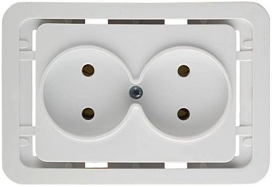Розетка "ГАММА" двойная, цвет белый, 16А/~250В (SV-54102-W) СВЕТОЗАР