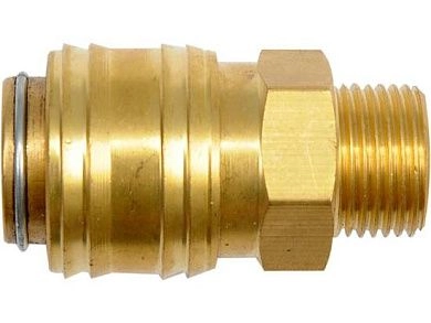 Соединение быстросъемное с клапаном наружная резьба 3/8" (латунь)(YT-24095) YATO