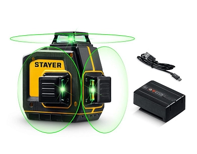 Нивелир лазерный "SL-3D", 50м, точн. +/-0,5 мм/м, кор. (34963) STAYER