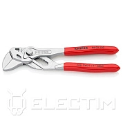 Клещи переставные - гаечный ключ, 27мм (1"), 150мм, Cr-V, хром., обливные рукоятки (8603150) KNIPEX