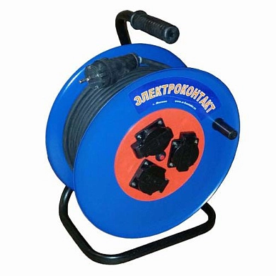 Удлинитель на катушке 50м (КГ 3x2,5мм2, 3,5кВт, IP44, 3 р., 220В, мет. кат) (10227)