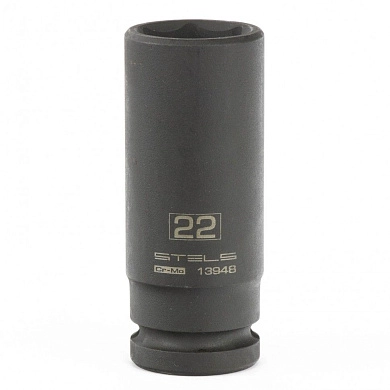 Головка ударная удлиненная шестигранная, 22 мм, 1/2", CrMo (13948) STELS
